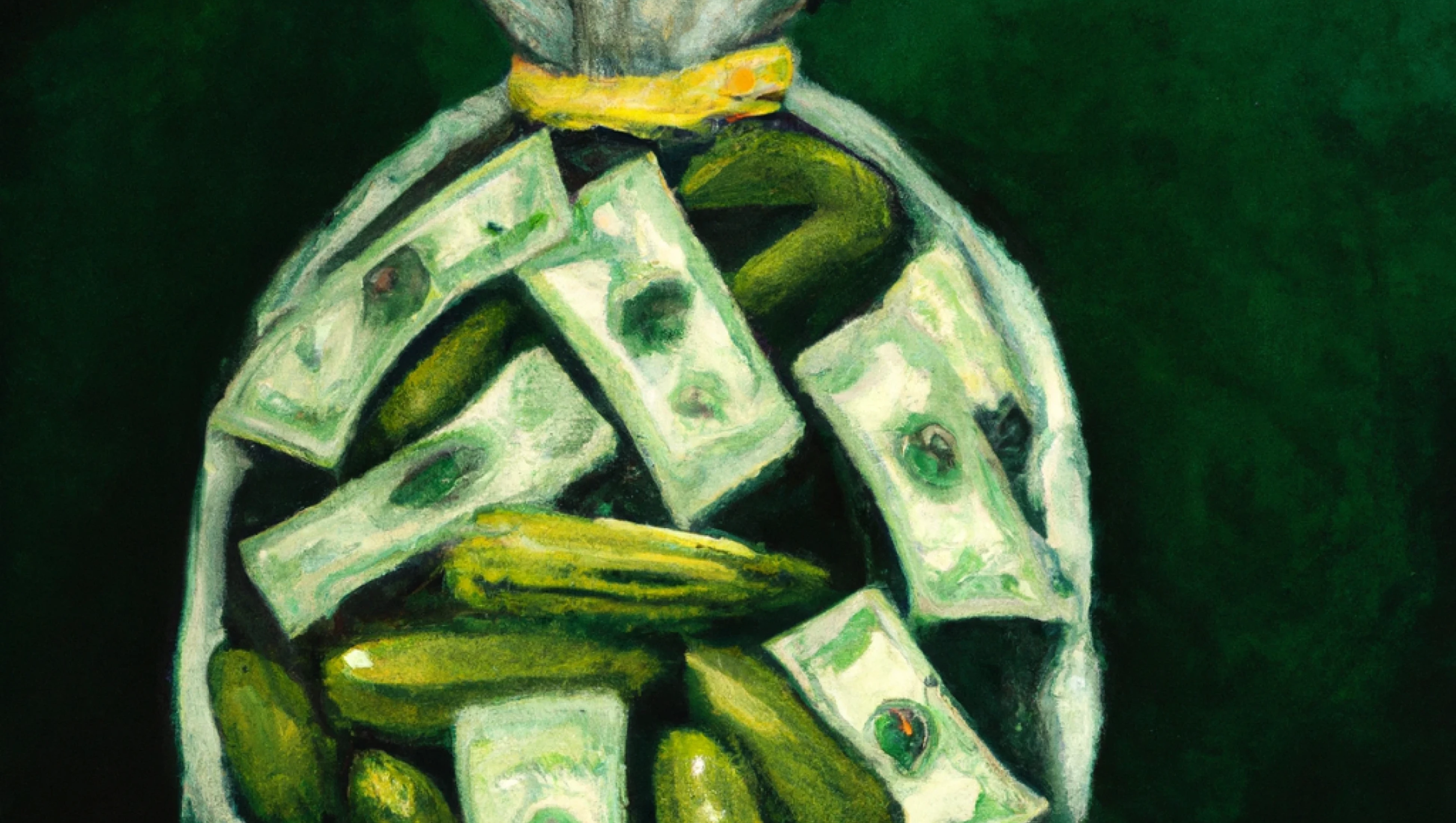 payment-pickles---oil-painting-of-pickles-in-a-money-bag.webp